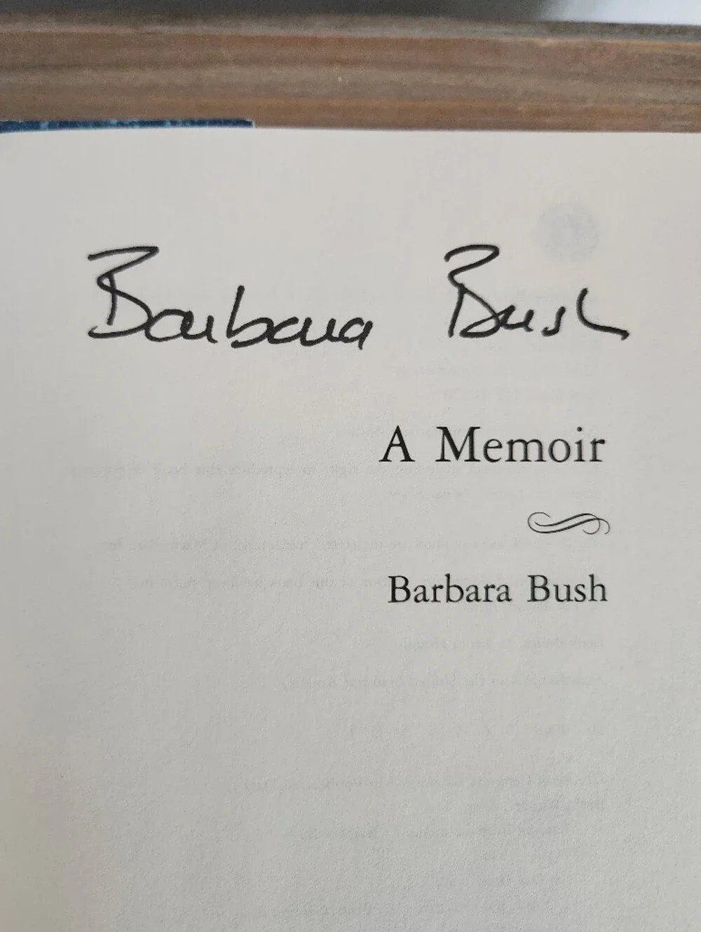 Barbara Bush Signed A Memoir 1994 1st Edition Hardcover First Lady Autobiography